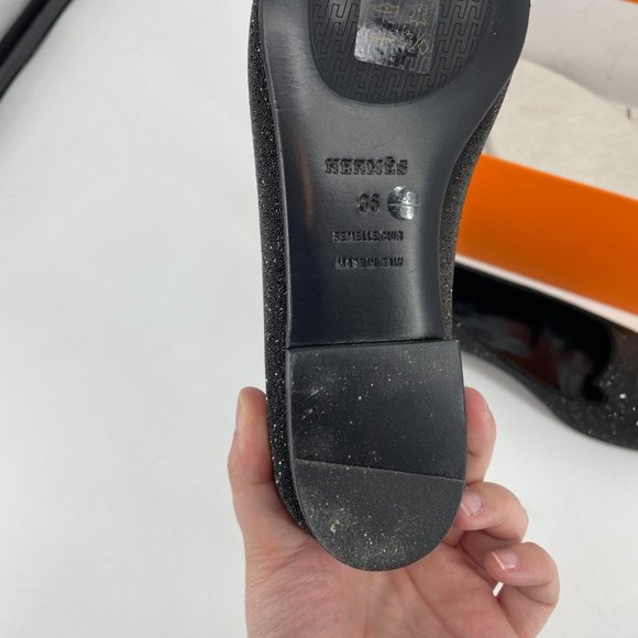 Hermes black Holly Glitter Loafers size 36 - Picture 10 of 16
